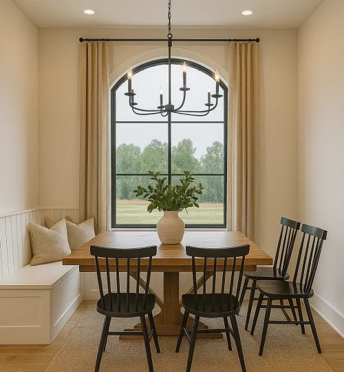 farm house at night kitchen nook