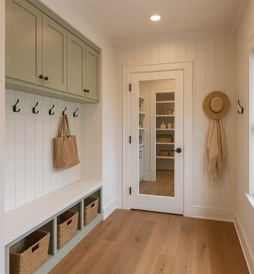 farm house at night mudroom