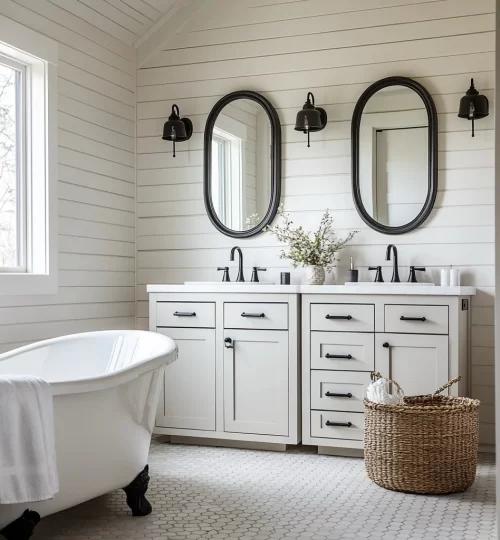 farm house with large porch bathroom