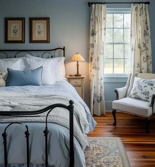 farm house with large porch guest bedroom