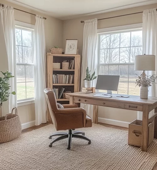 farm house with large porch office room