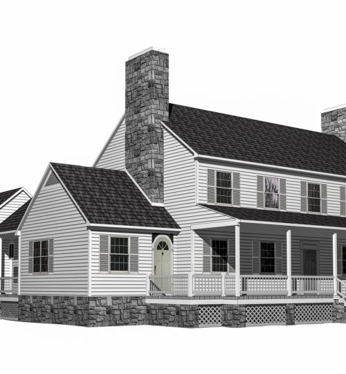 3D House illustration on a white background