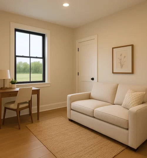 lightfiled farmhouse guest bedroom office